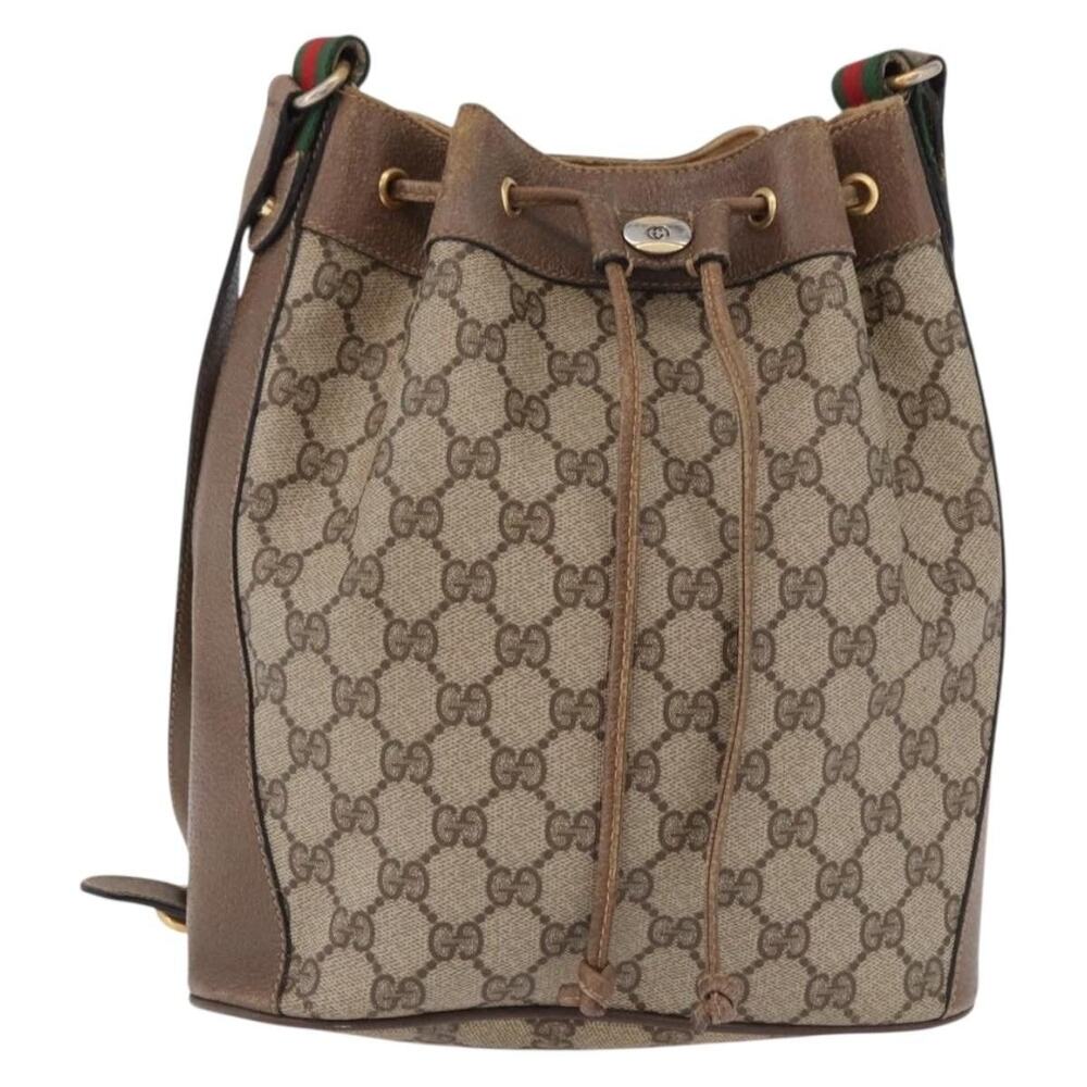 Gucci GG Supreme Web Shoulder Bag Beige